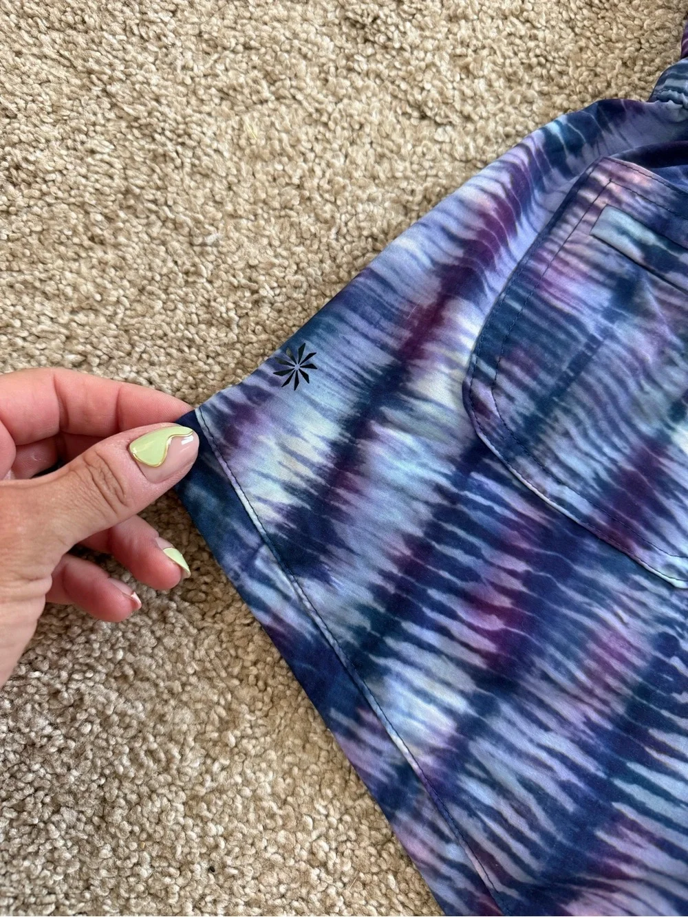 Athleta Girls' Multicolor Purple Blue Tie-Dye Romper Size Small / 7